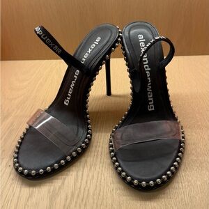 Alexander Wang Black Nova Studded Slingback Sandals size 38